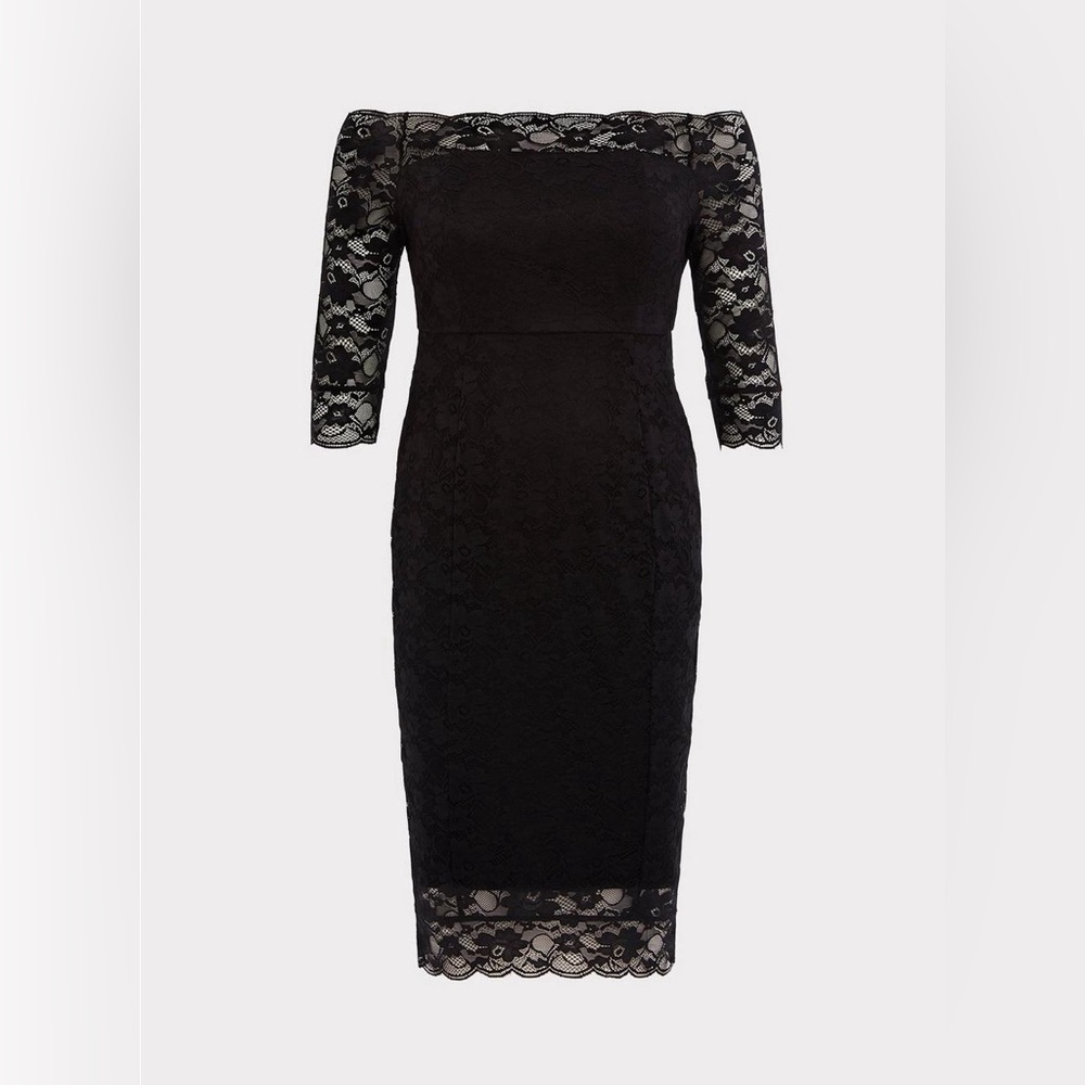 Torrid Size 30 Special Occasion Black Lace Off Shoulder Bodycon Dress - Picture 4 of 4